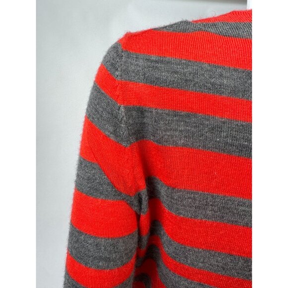 Ann Taylor Loft Womens Red & Gray Striped Button-Up Cardigan Sweater Size S - Picture 9 of 15